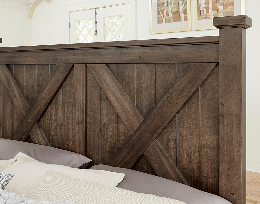Artisan & Post Cool Rustic Queen X Bed with X Footboard Mink Finish