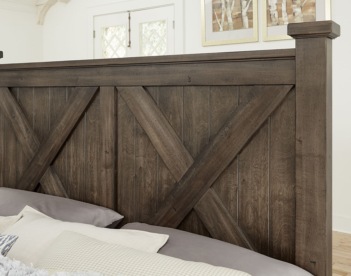 Artisan & Post Cool Rustic Queen X Bed with X Footboard Mink Finish