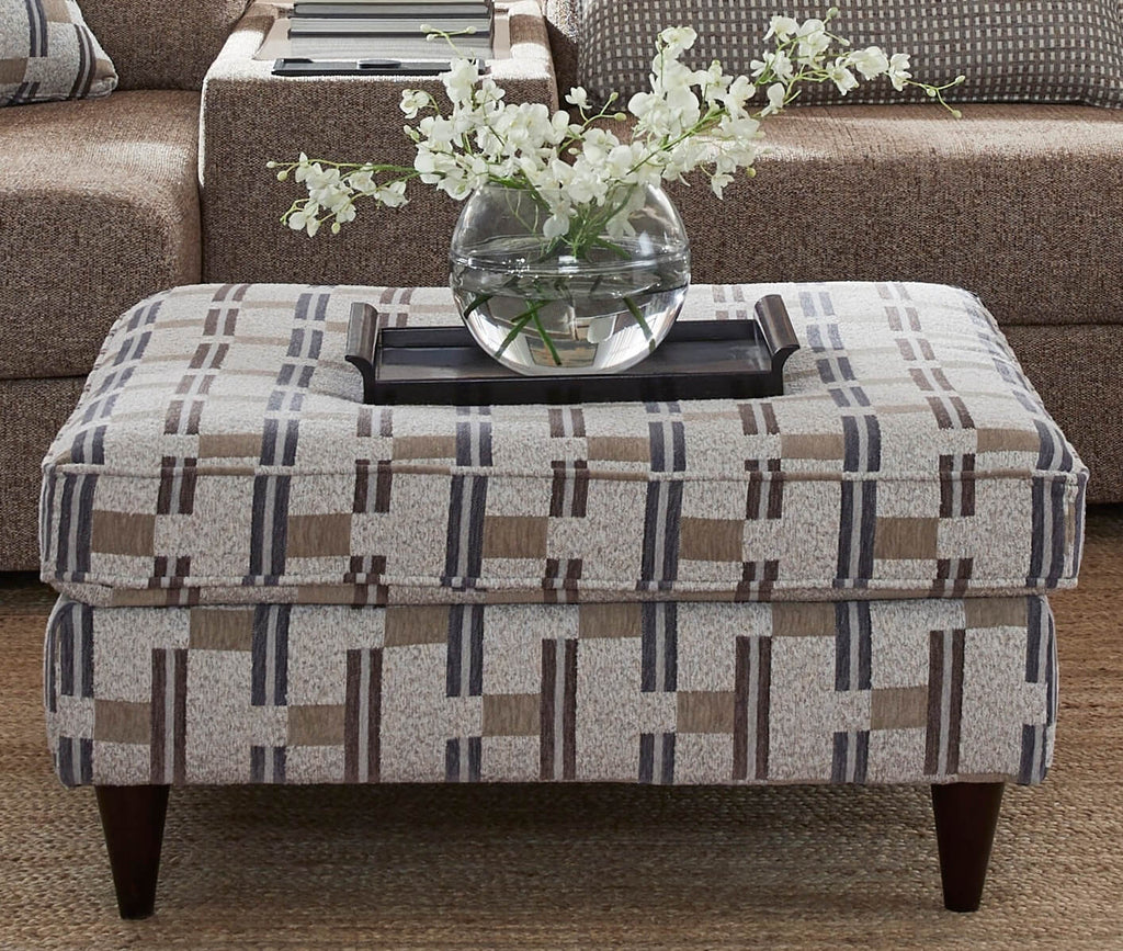 Fusion Square Cocktail Ottoman in Mackenzie Mineral