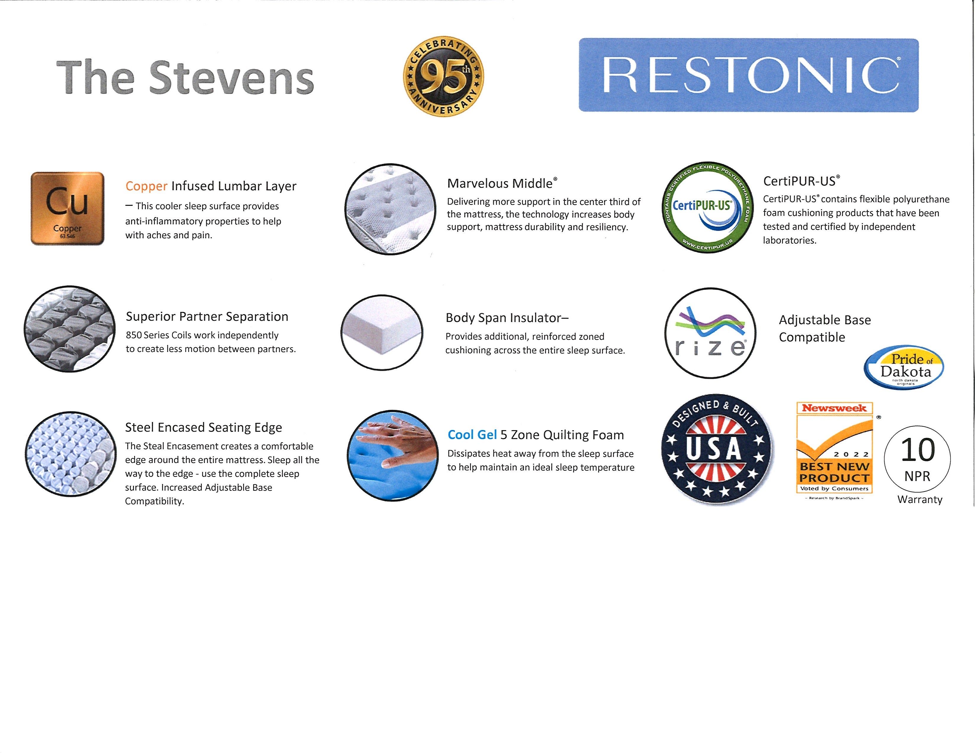 Restonic Stevens Hybrid Mattress