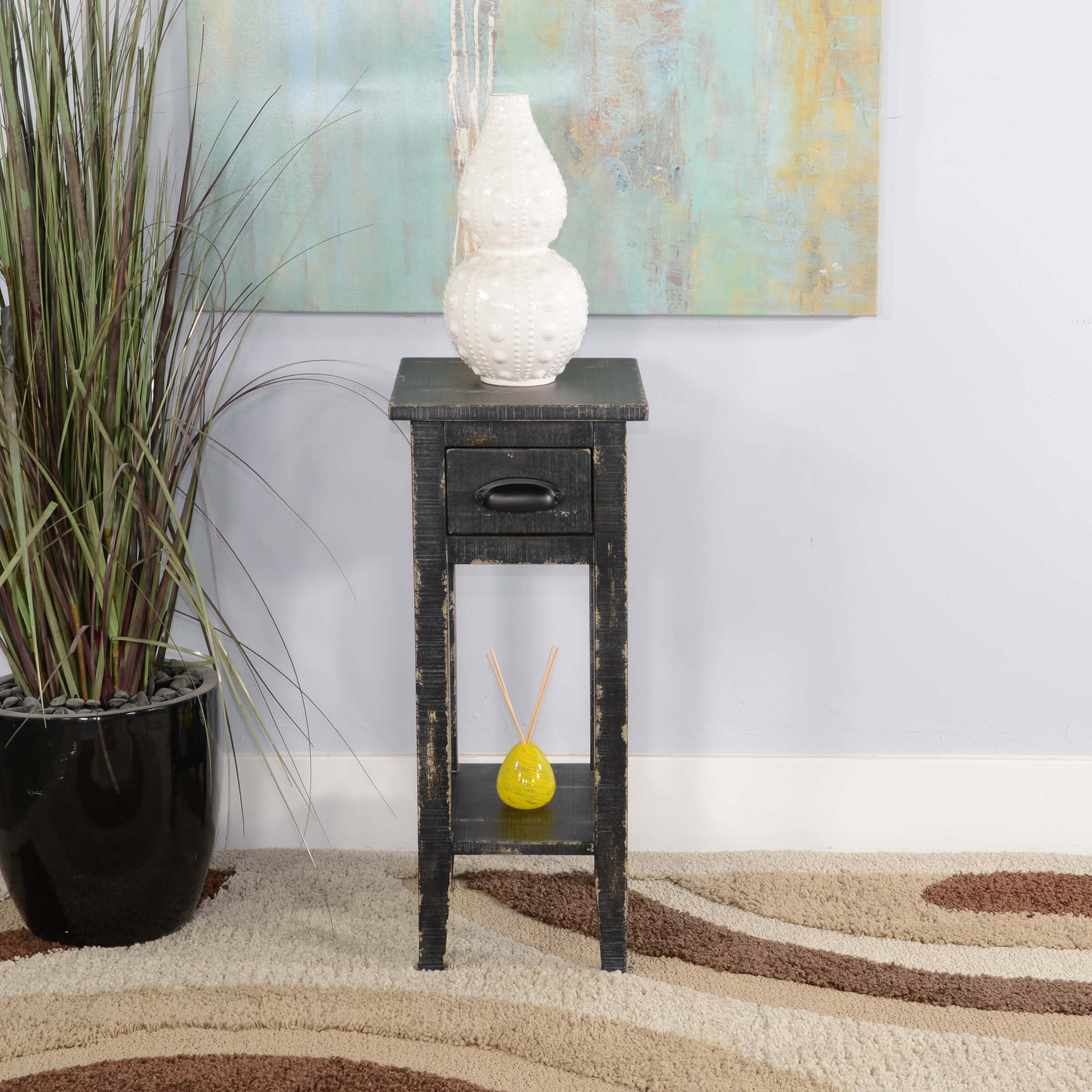 Sunny Designs Black Sand Chair Side Table