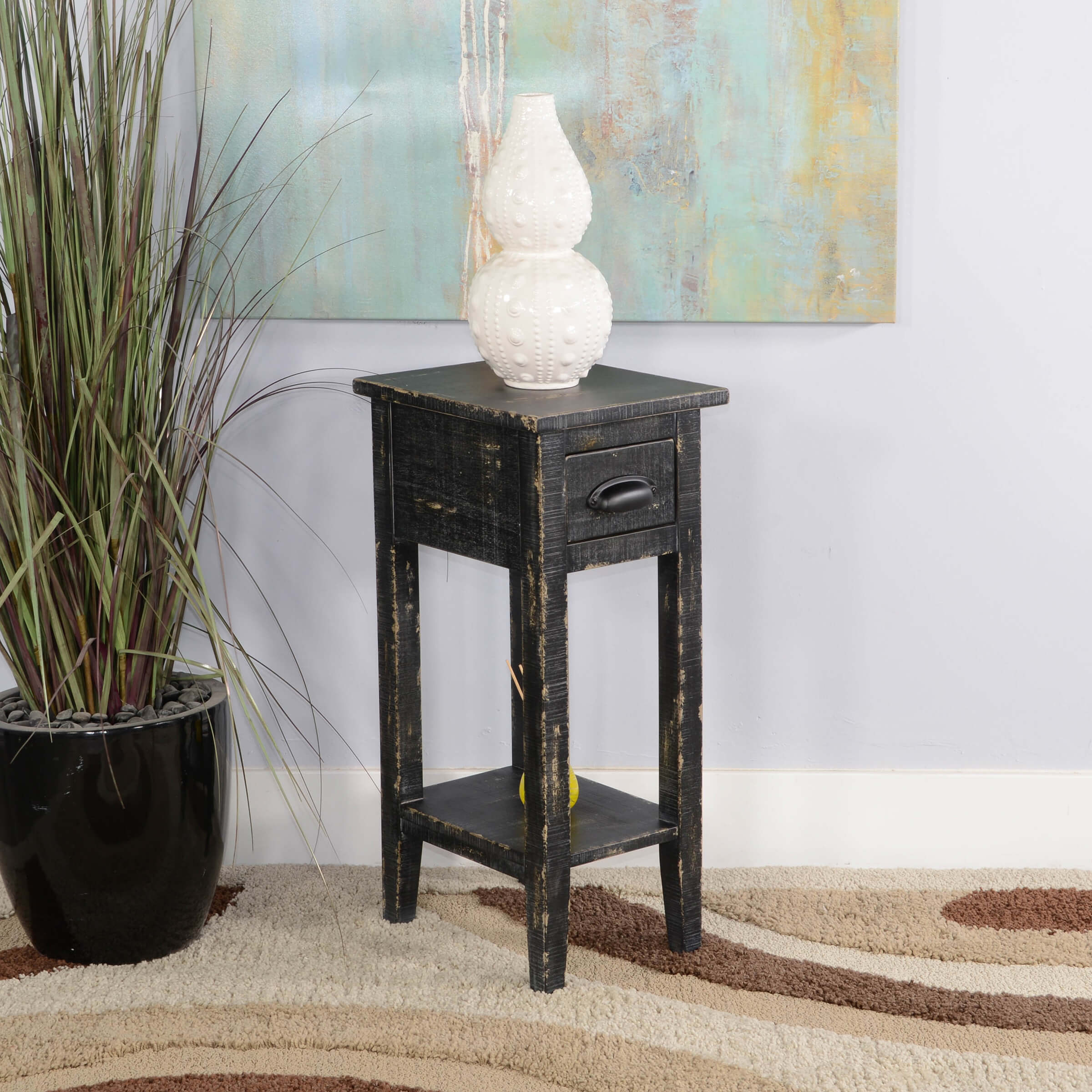 Sunny Designs Black Sand Chair Side Table