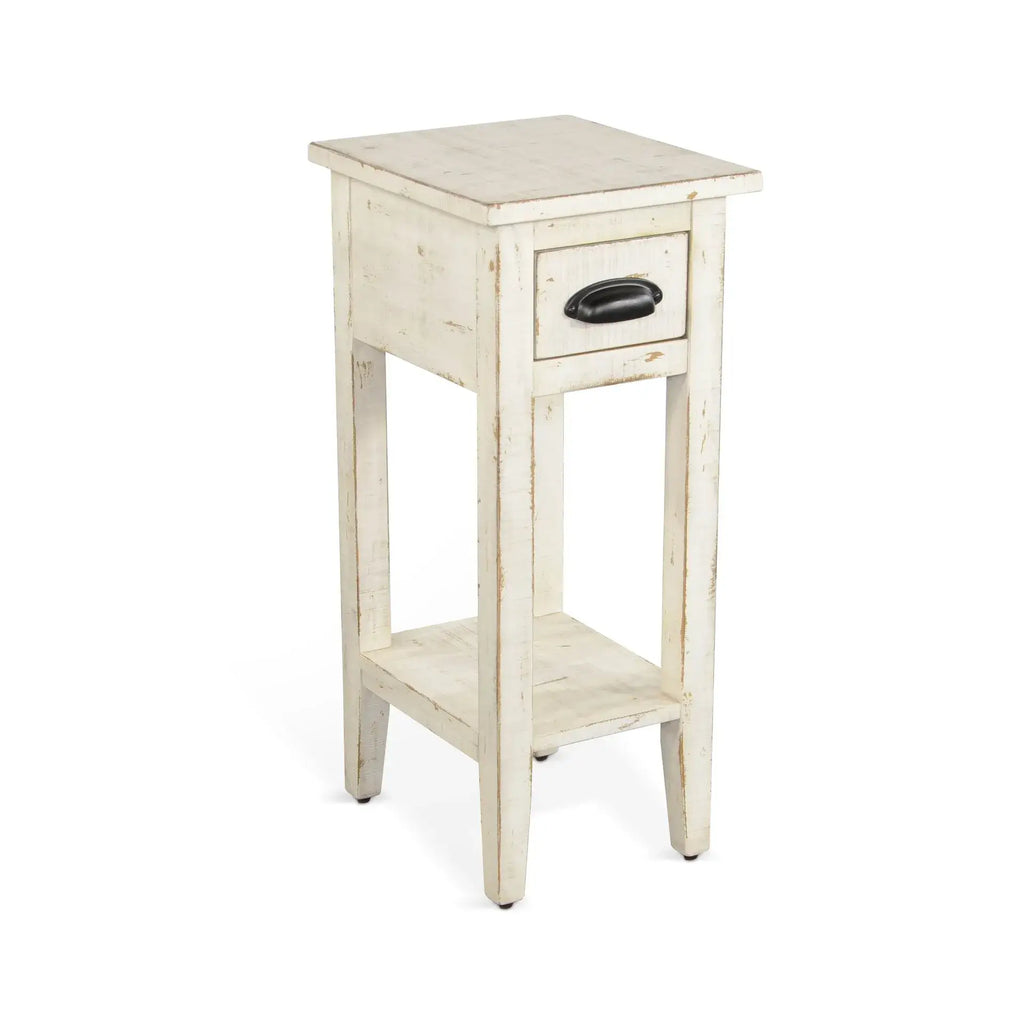 Sunny Designs Marina White Sand Chair Side Table