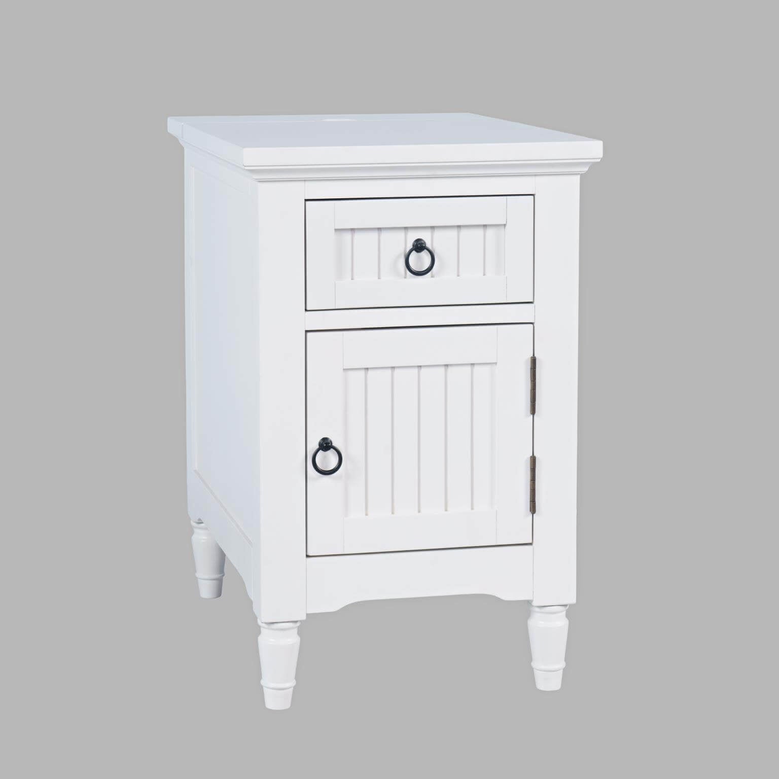 Westport Cabinet Power Chair Side Table in Westport White