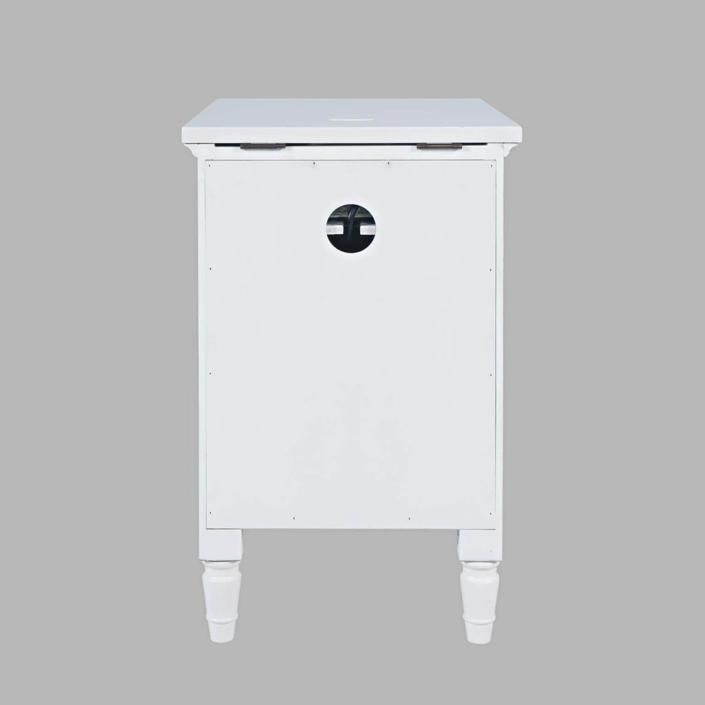 Westport Cabinet Power Chair Side Table in Westport White