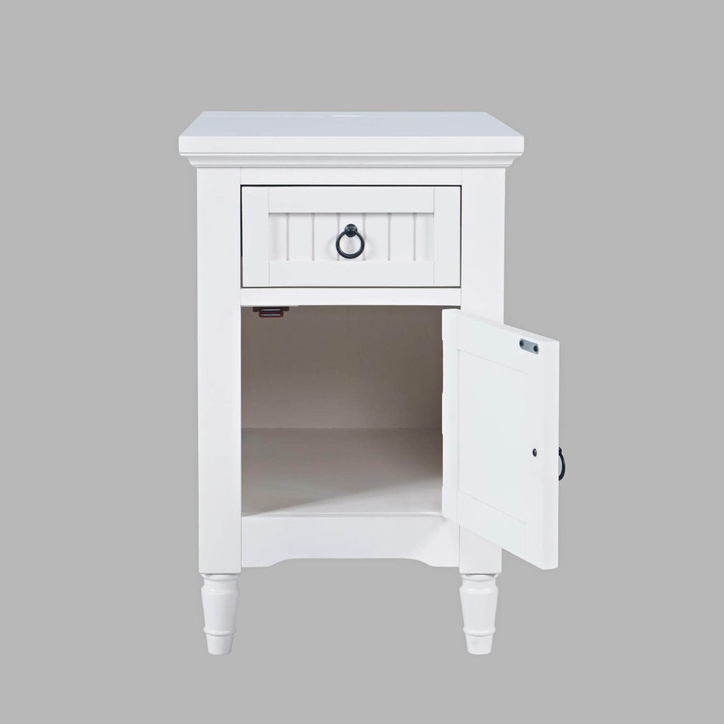 Westport Cabinet Power Chair Side Table in Westport White