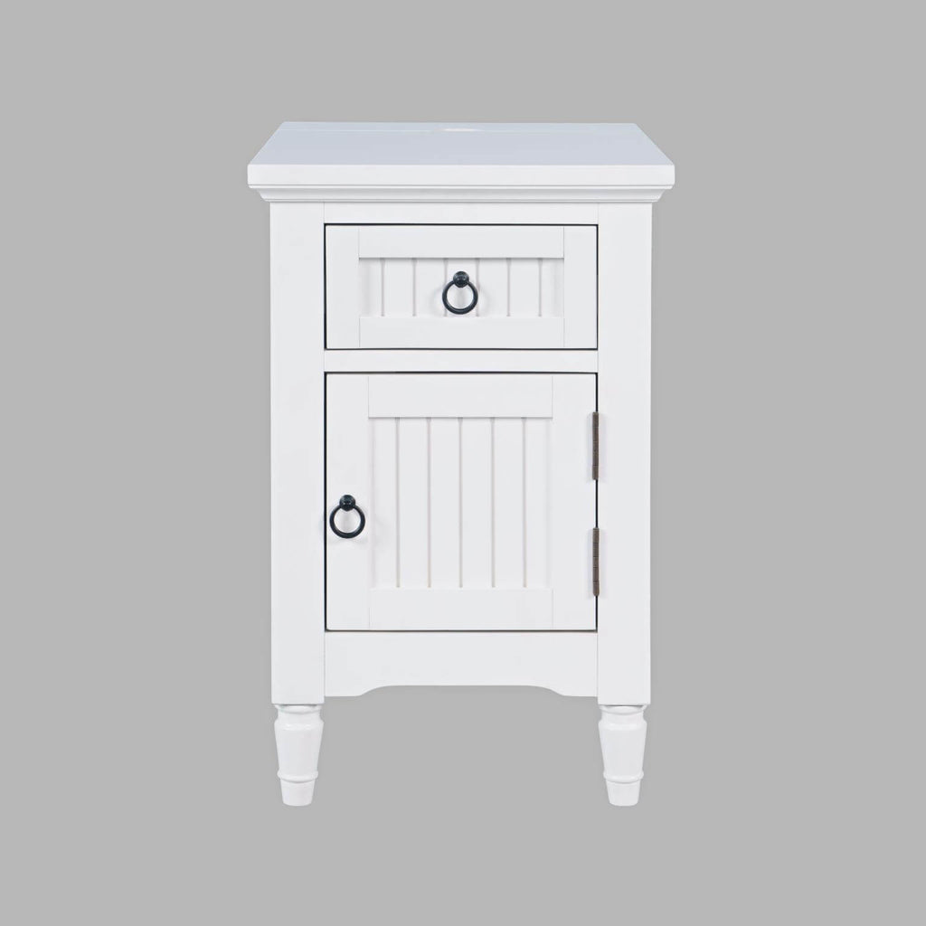 Westport Cabinet Power Chair Side Table in Westport White