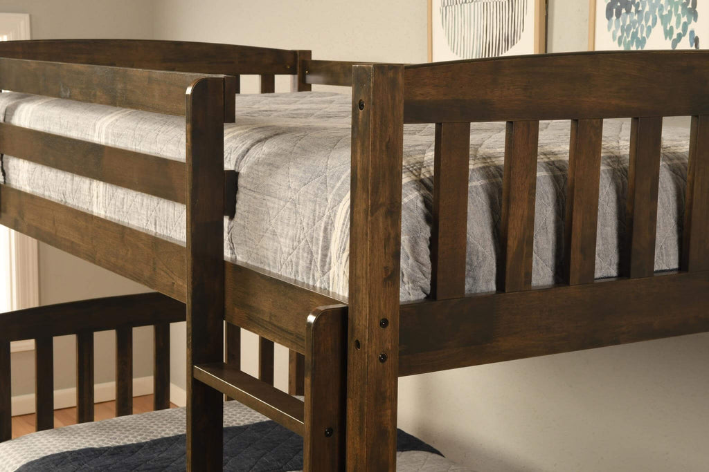 Claire Twin over Twin Bunk Bed in Rustic Walnut