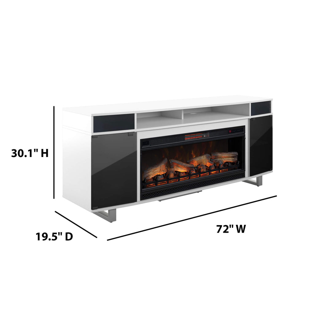 Classic Flame Enterprise 72" White