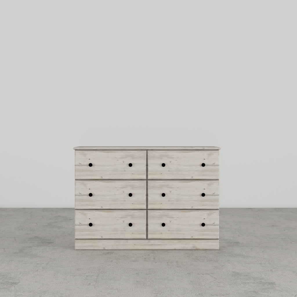 Perdue 6 Drawer Dresser in Frosted Pine