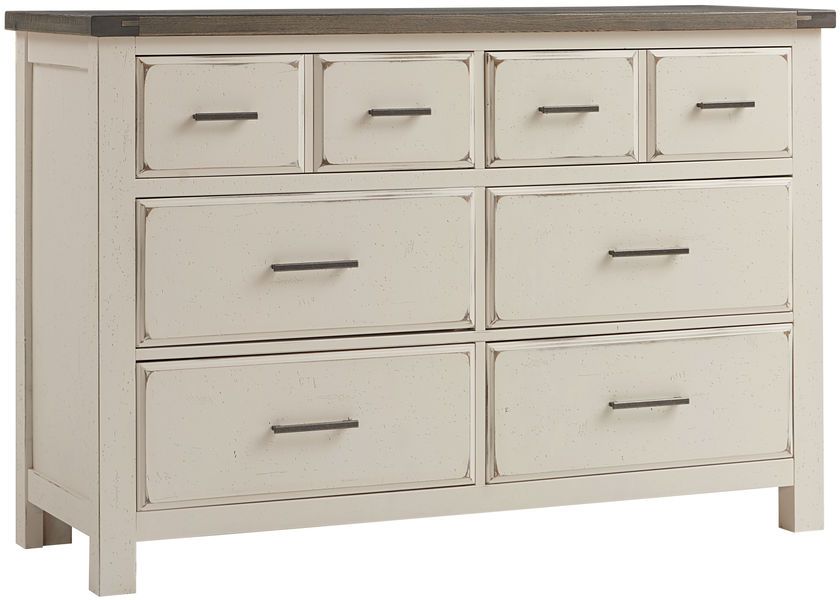 Vaughan-Bassett Chestnut Creek Dresser & Mirror in Alpaca/Greige