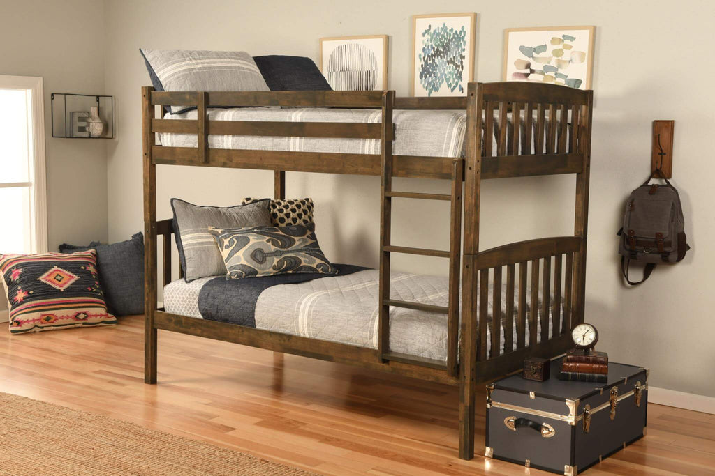 Claire Twin over Twin Bunk Bed in Rustic Walnut
