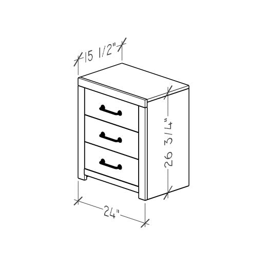 Perdue Essentials Premium 3 Drawer Nightstand