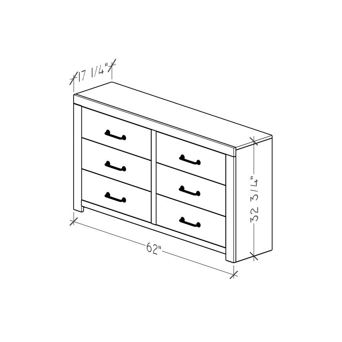 Perdue Essentials Premium 6 Drawer Dresser