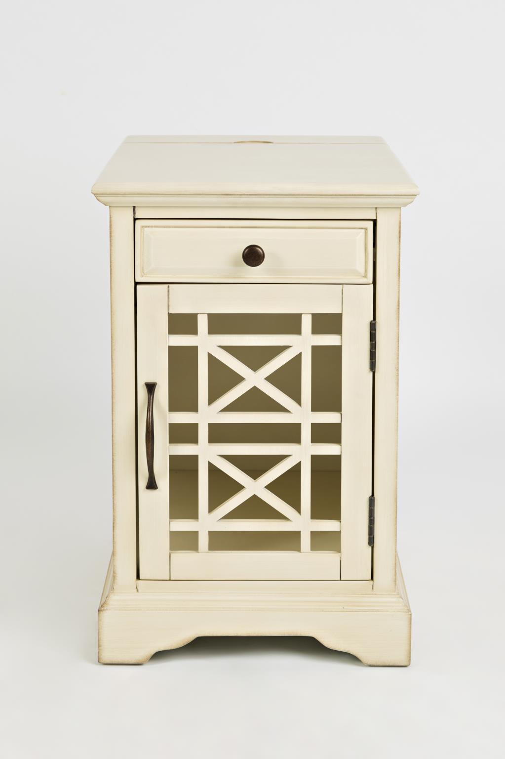 Craftsman Power Chairside Table Antique Cream