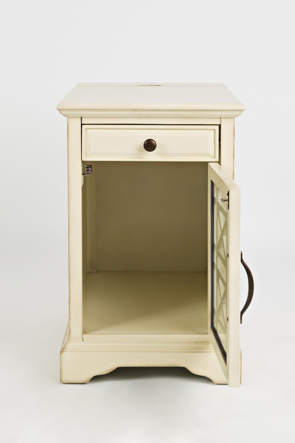 Craftsman Power Chairside Table Antique Cream