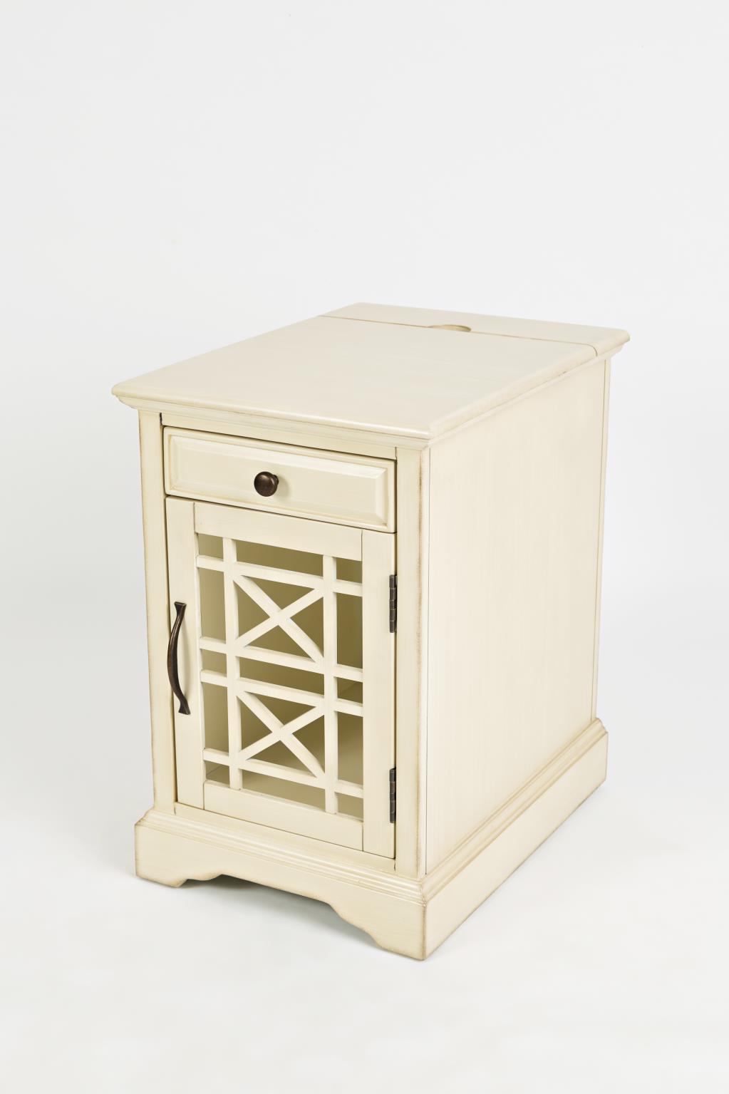 Craftsman Power Chairside Table Antique Cream
