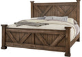 Artisan & Post Cool Rustic Queen X Bed with X Footboard Mink Finish