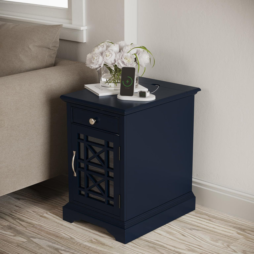 Craftsman Power Chairside Table Navy