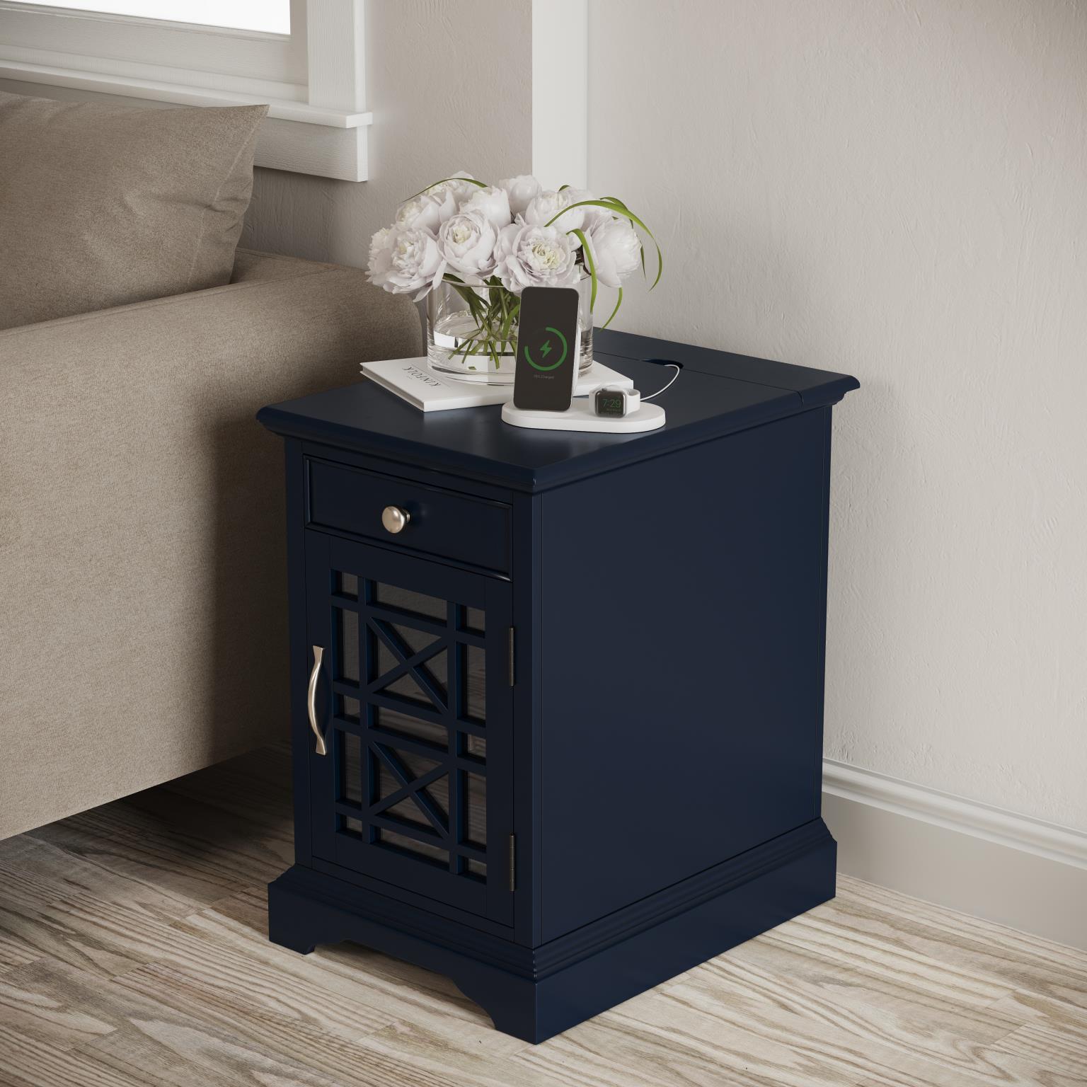 Craftsman Power Chairside Table Navy