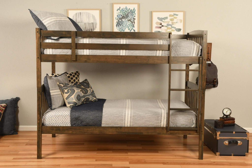 Claire Twin over Twin Bunk Bed in Rustic Walnut