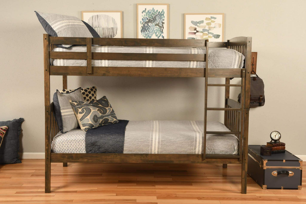Claire Twin over Twin Bunk Bed in Rustic Walnut