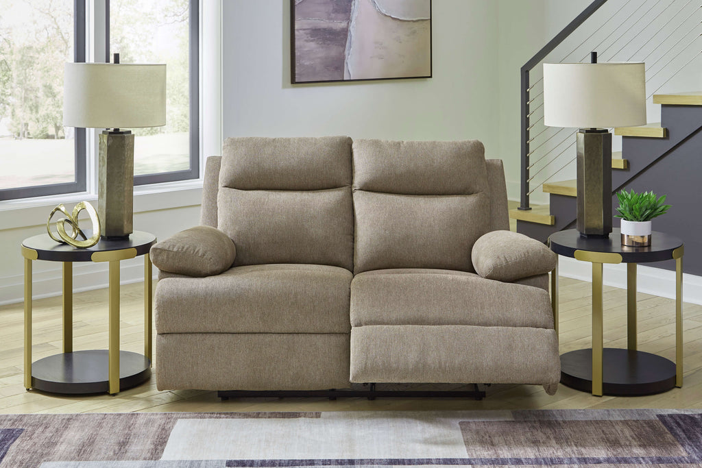 Side-Swipe Reclining Loveseat in Mocha