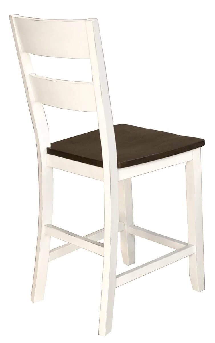 Mariposa Ladderback Counter Stool in Cocoa/Chalk