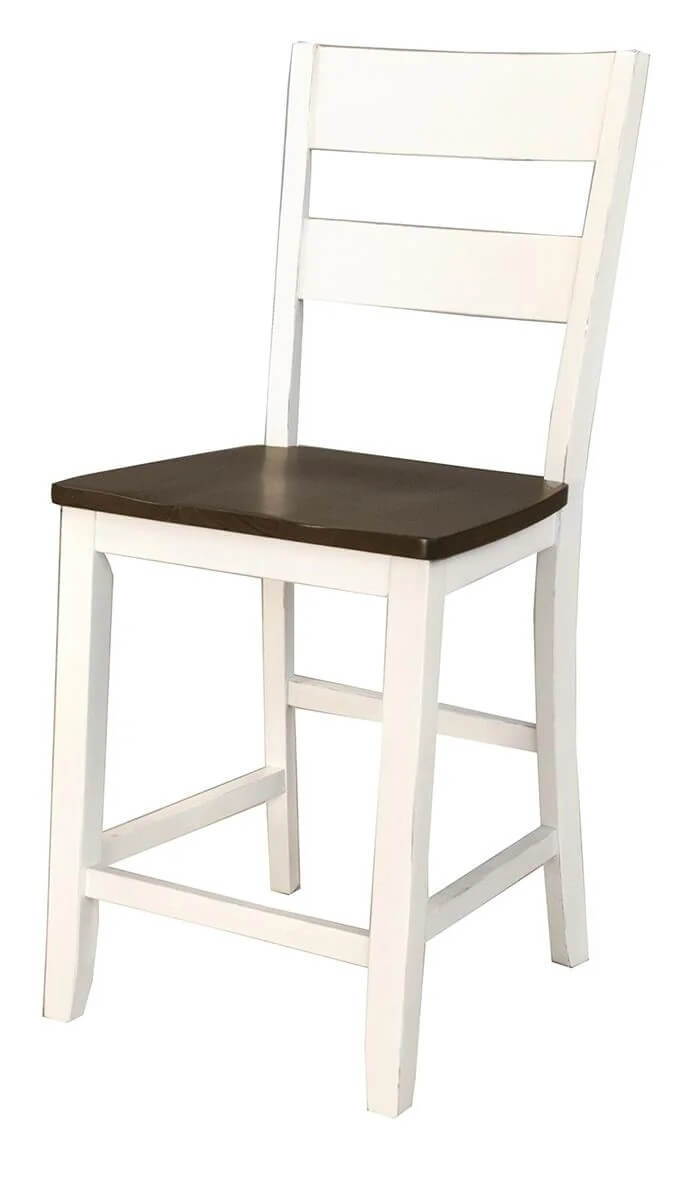 Mariposa Ladderback Counter Stool in Cocoa/Chalk