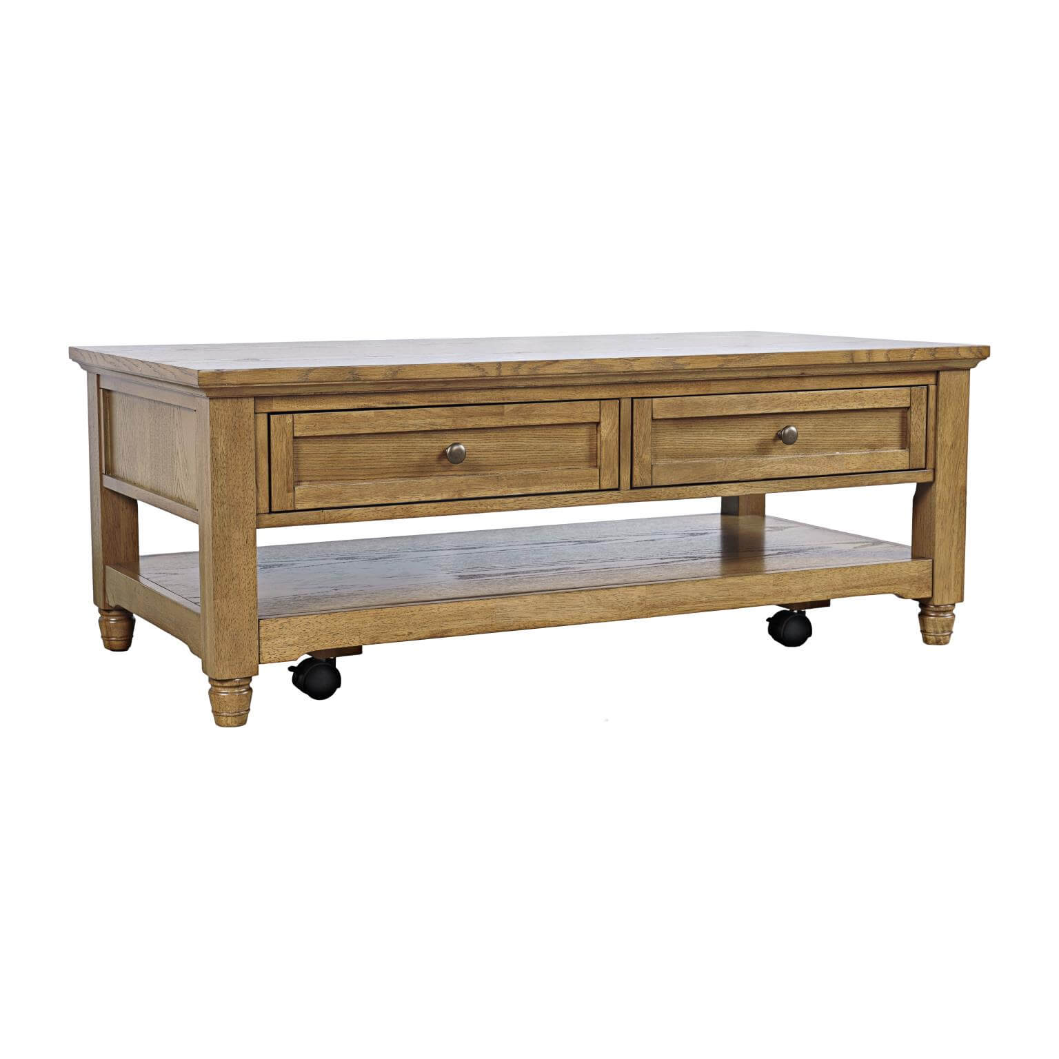 Brentwood Castered Leg Cocktail Table - Cascade Oak AS-IS Top