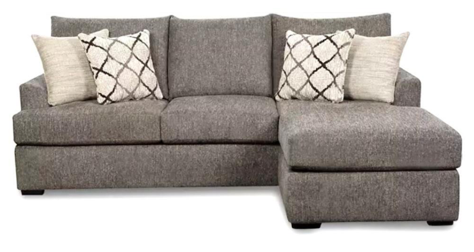 A & W Custom Furniture #10192 Sofa Chaise in Pewter