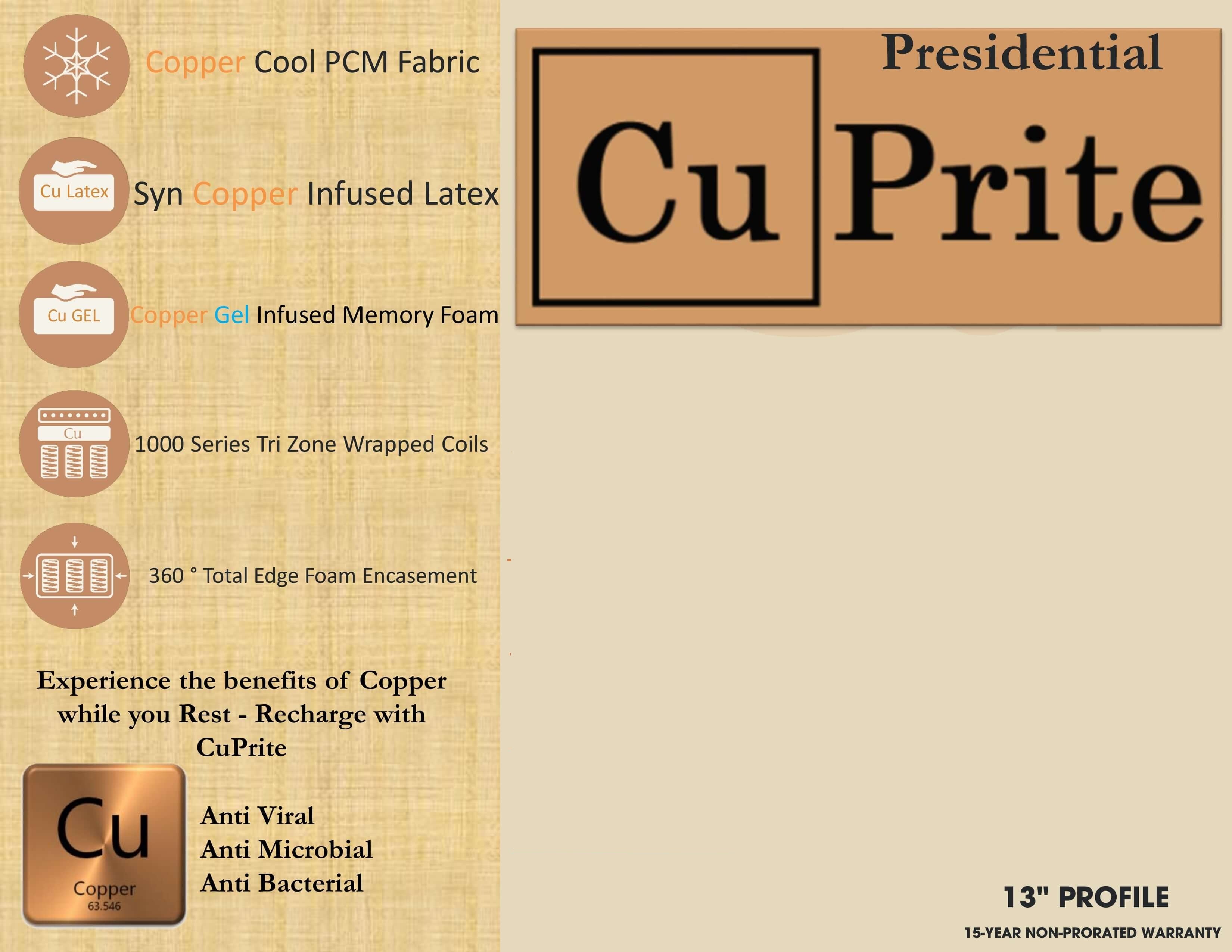 Presidential CuPrite Copper Mattress