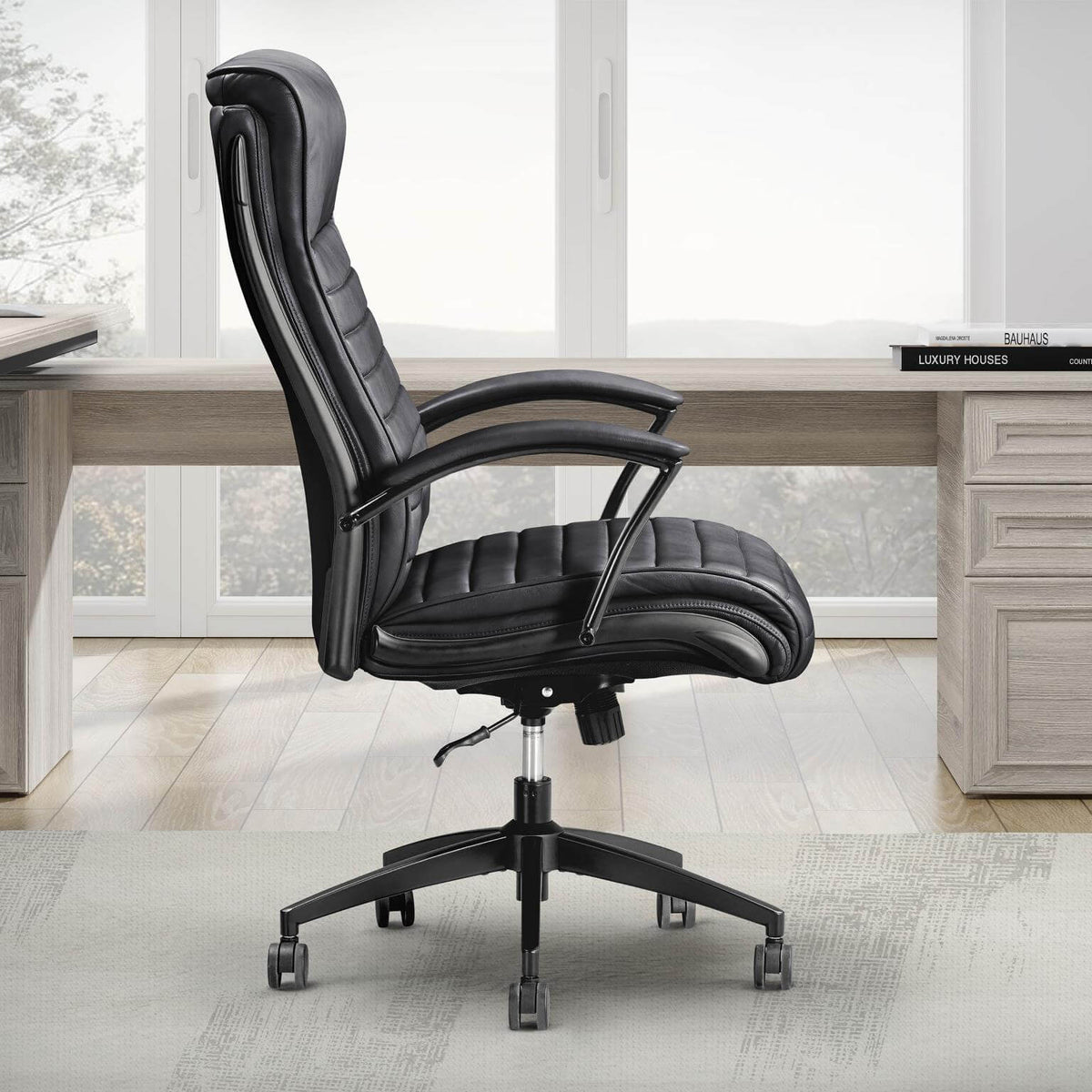 Parker House DC#370 Black Leather Desk Chair