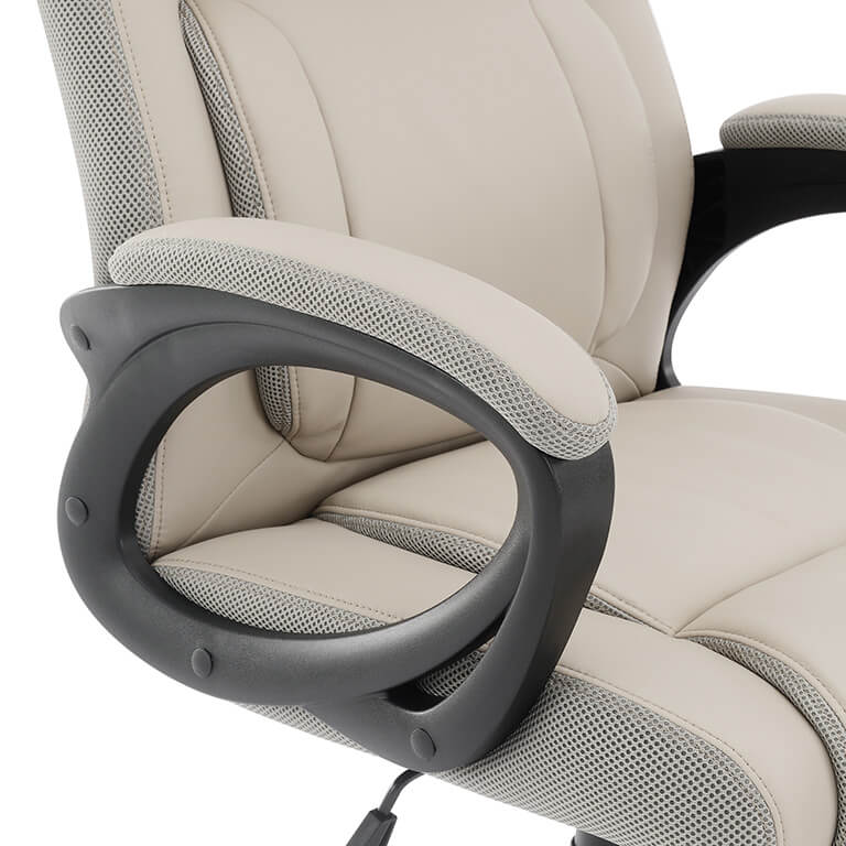 Faux Leather Managers Chair in Taupe