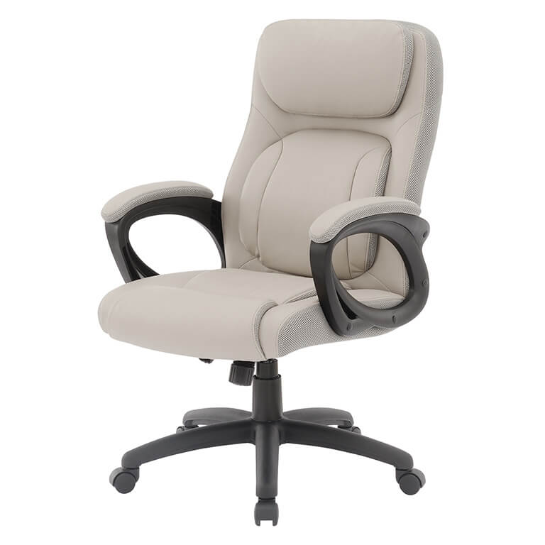 Faux Leather Managers Chair in Taupe