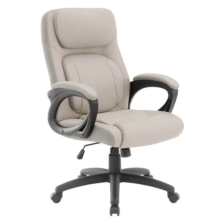 Faux Leather Managers Chair in Taupe