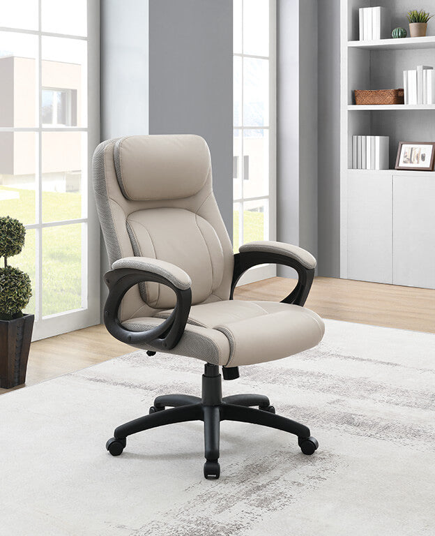 Faux Leather Managers Chair in Taupe