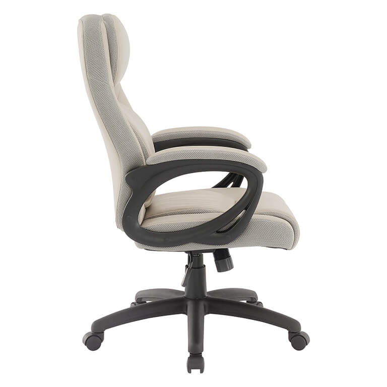 Faux Leather Managers Chair in Taupe