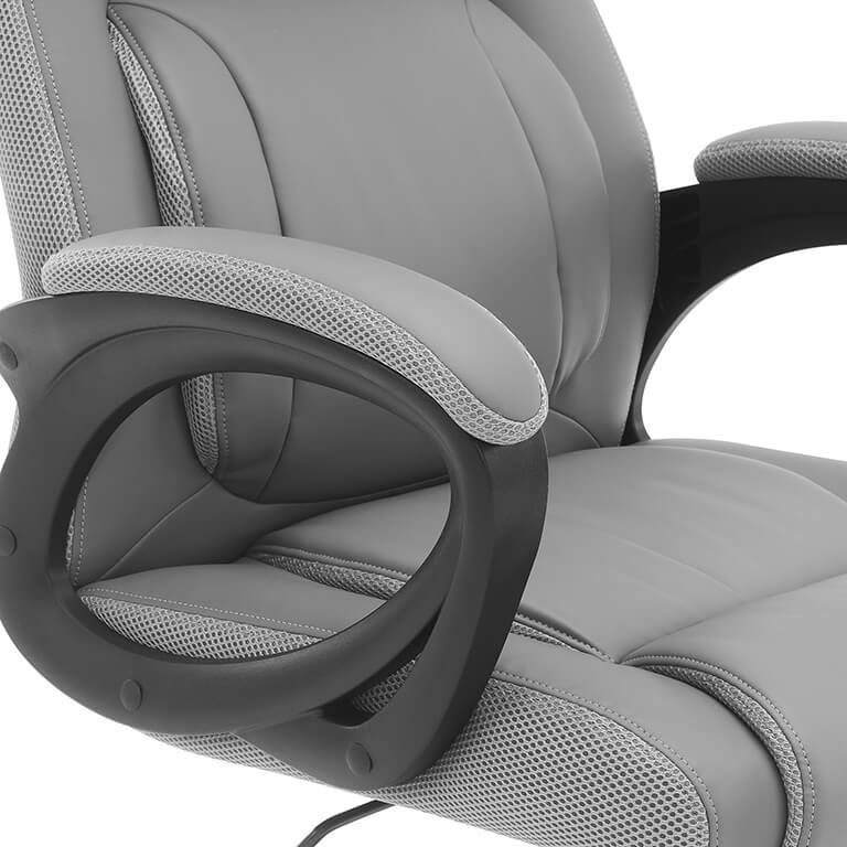 Faux Leather Manager's Chair with Padded Arms and Back