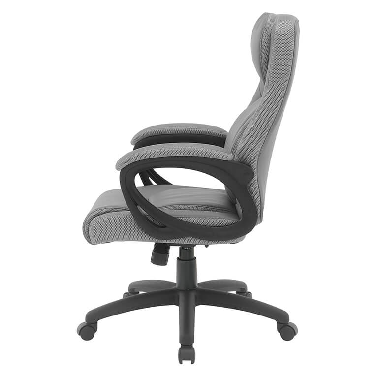 Faux Leather Manager's Chair with Padded Arms and Back