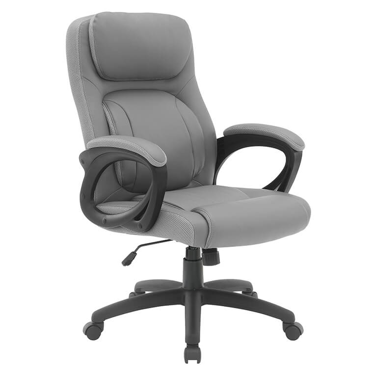 Faux Leather Manager's Chair with Padded Arms and Back
