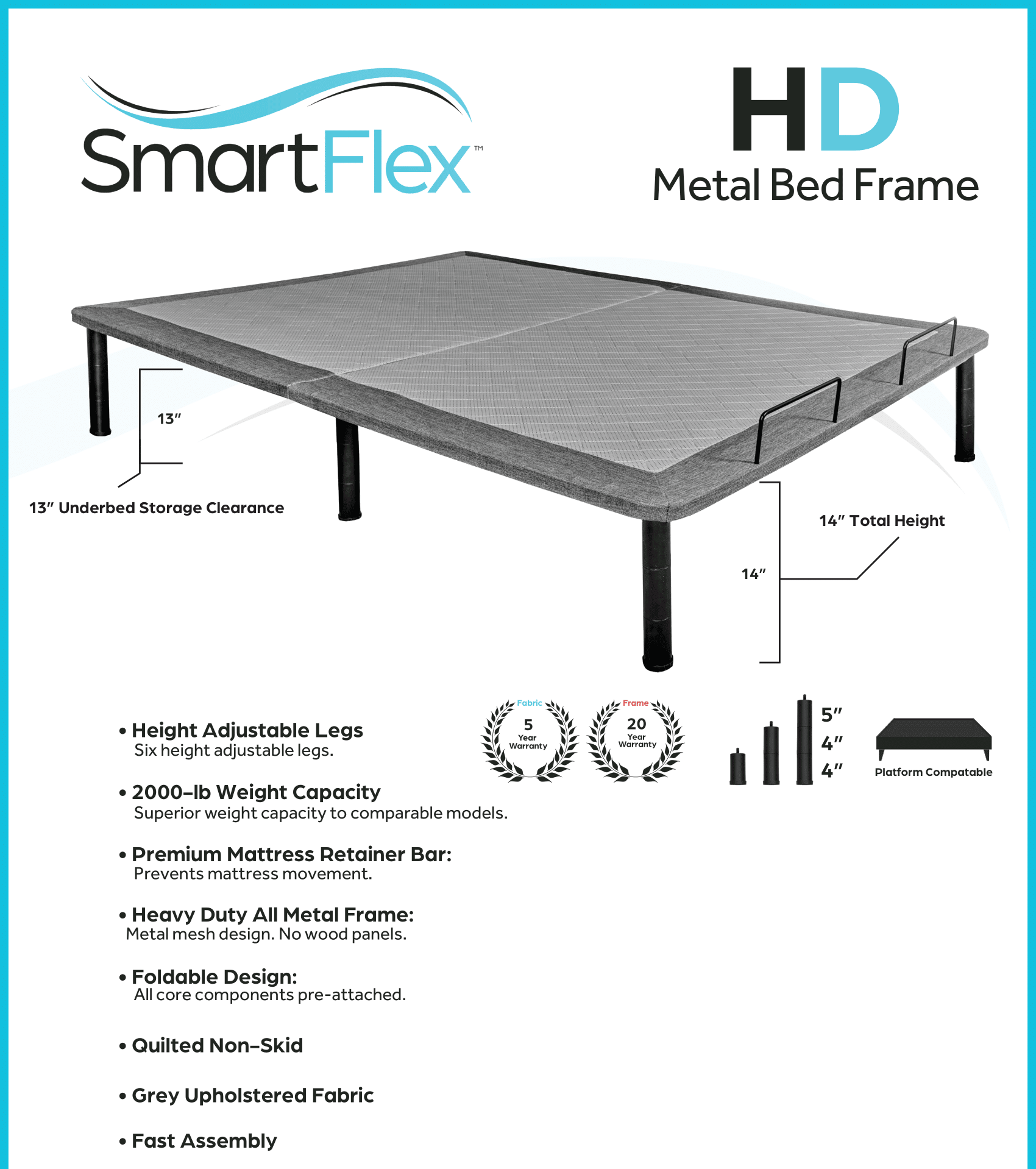 SmartFlex HD Metal Bed Frame