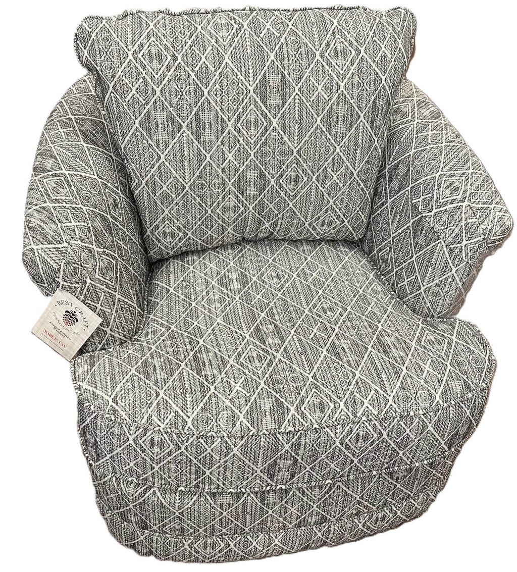 Best Craft 7403SG Swivel Glider Barrel Chair in Tribal Bark