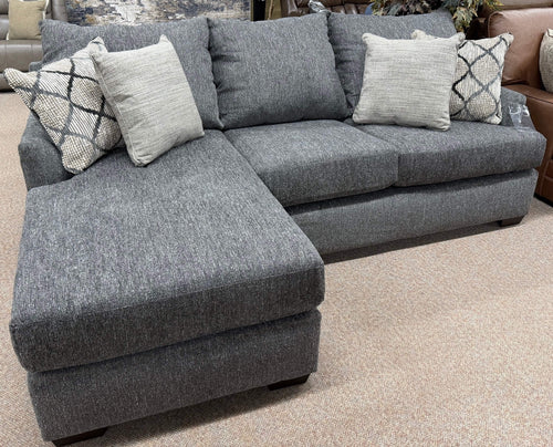 A & W Custom Furniture #10192 Sofa Chaise in Pewter