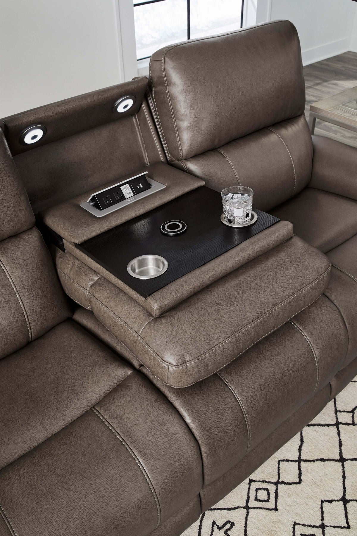 Hancok Bette Hazel Power Zero Gravity W/ Drop Down Table Sofa
