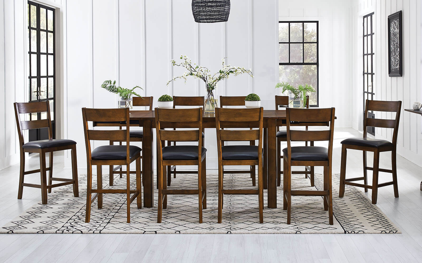 A-America Mariposa Rustic Whisky Gathering Table & 6 Chairs