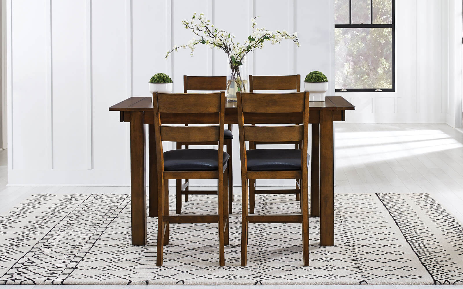 A-America Mariposa Rustic Whisky Gathering Table & 6 Chairs