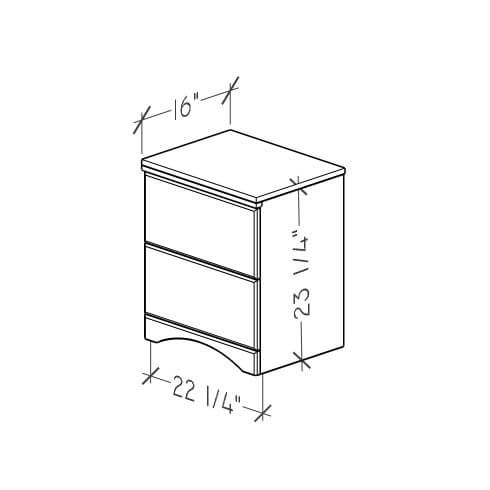 Perdue 2 Drawer Nightstand Essential Plus in Lancelot Oak