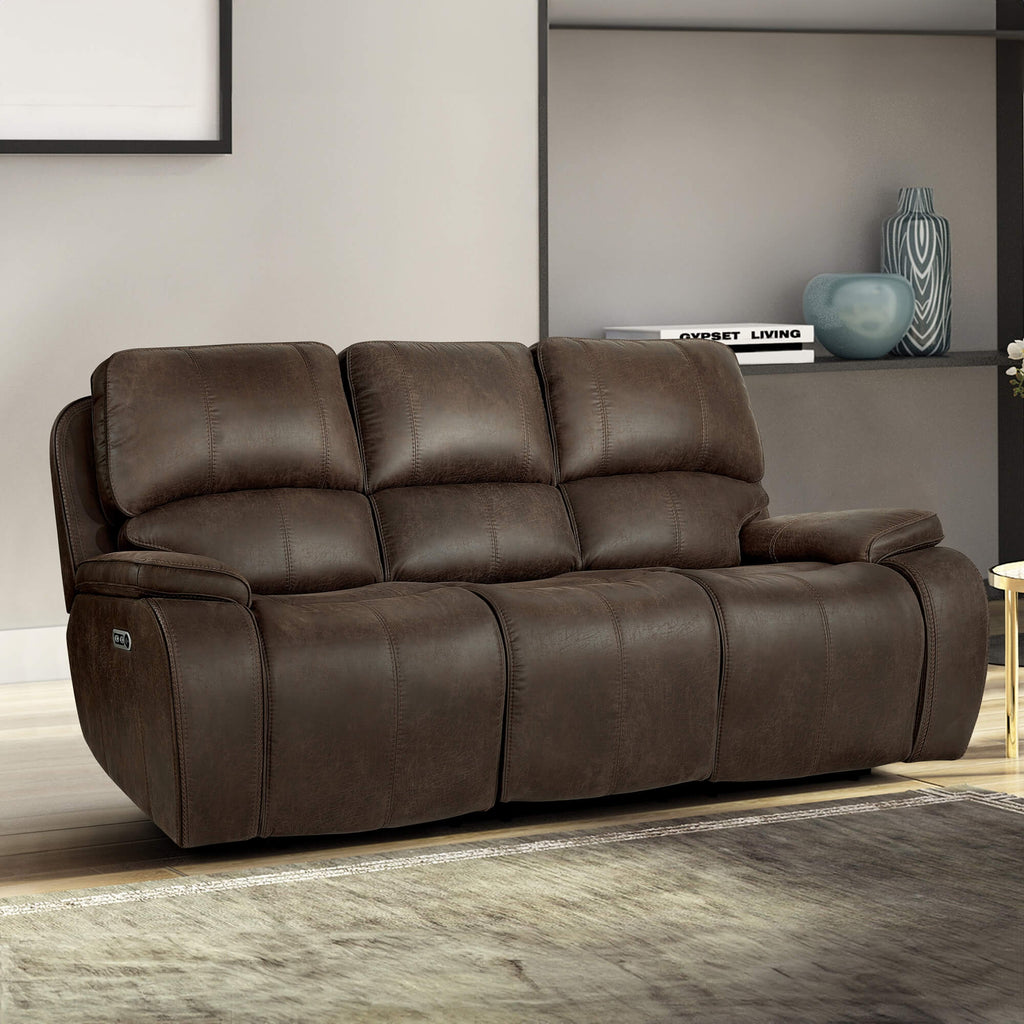 Brookings Power Reclining Sofa with Adjustable Headrests