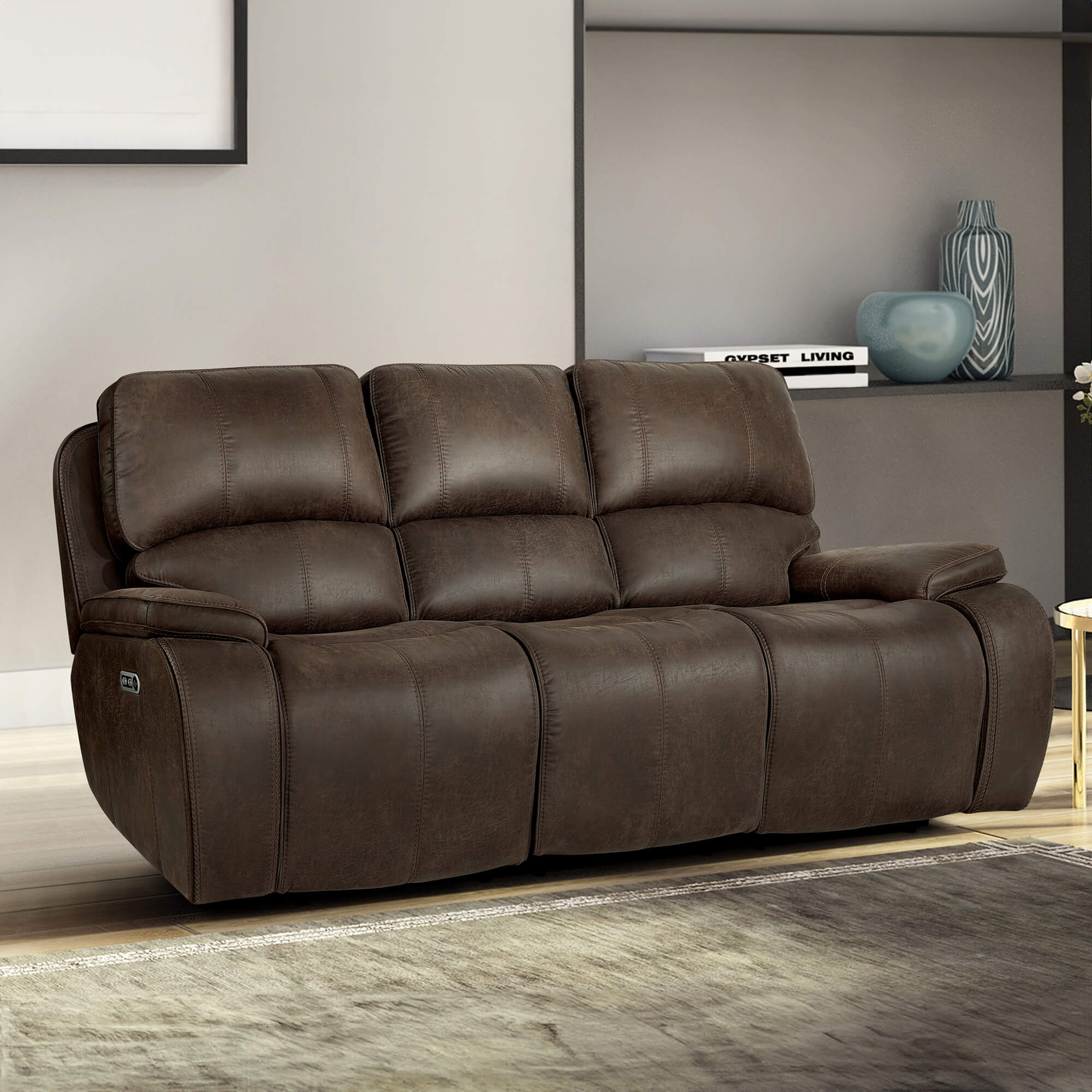 Brookings Power Reclining Sofa with Adjustable Headrests
